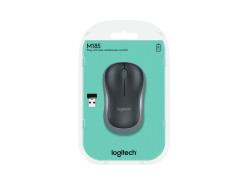 Logitech M185 Optical USB Zwart-Zilver Retail Wireless