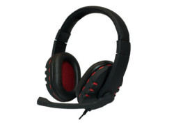 LogiLink Stereo Headset met Microphone zwart/rood