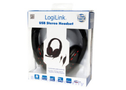 LogiLink Stereo Headset met Microphone zwart/rood