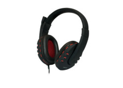 LogiLink Stereo Headset met Microphone zwart/rood