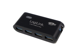 LogiLink 4 Port Hub, USB 3.0 actief zwart