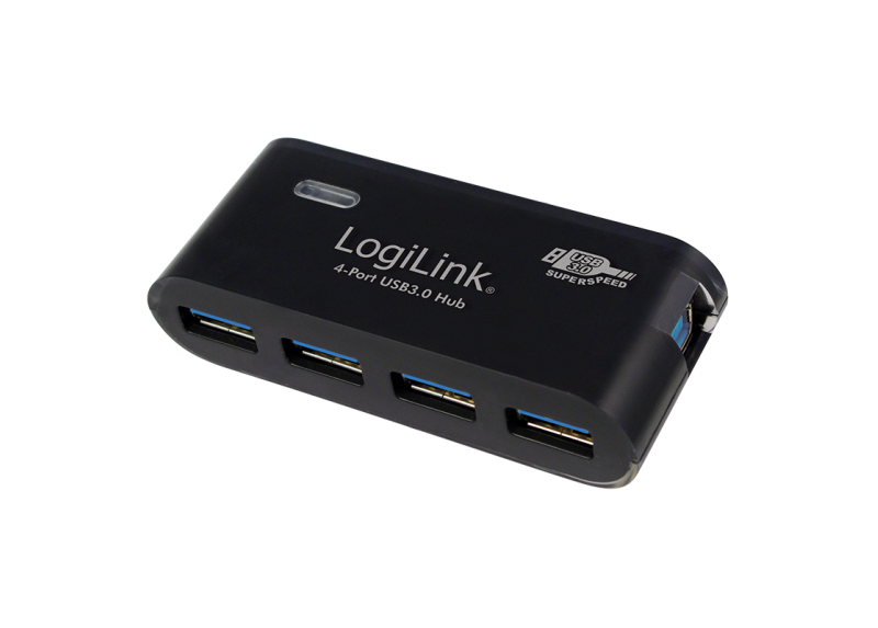 LogiLink 4 Port Hub, USB 3.0 actief zwart