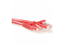 ACT Rode 0,25 meter U/UTP CAT6A patchkabel snagless met RJ45 connectoren