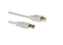 ACT USB 2.0 A male - USB A female ivoor  3,00 m