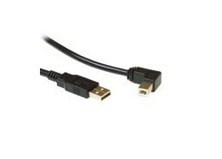 ACT USB 2.0 A male - USB B male (haaks)  1,80 m