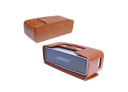 Tuff-Luv Vintage Genuine Leren Hoesje Voor Bose Sound Link Mini / Mini ii met Nfc Tag - Bruin