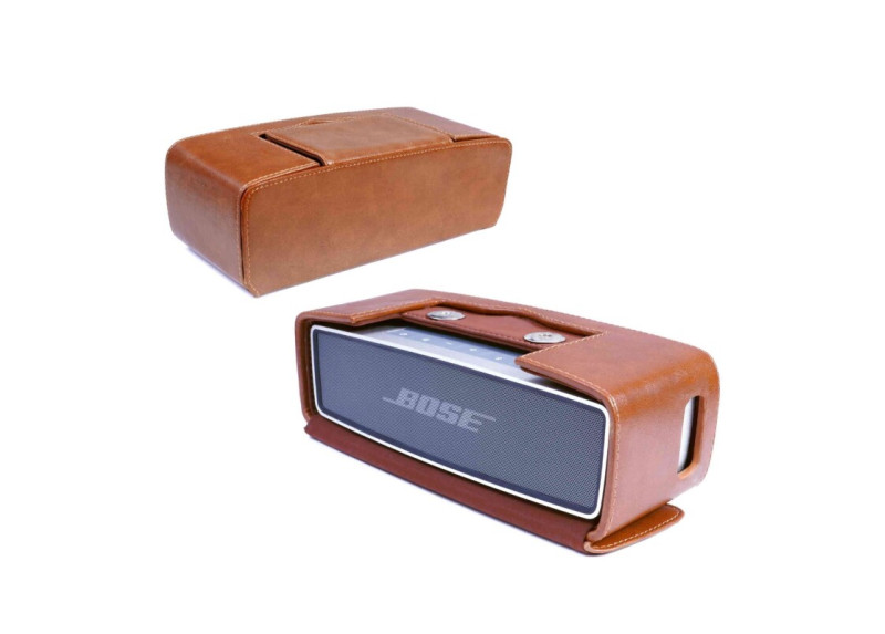 Tuff-Luv Vintage Genuine Leren Hoesje Voor Bose Sound Link Mini / Mini ii met Nfc Tag - Bruin