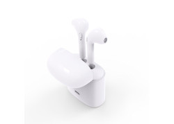 Draadloze in-ear oordopjes, earbud earpod ,met microfoon en oplader - wit