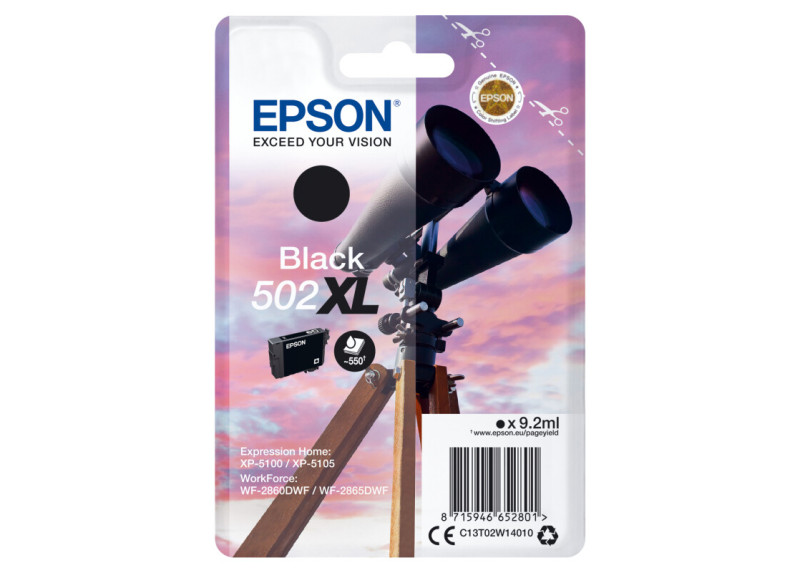 Epson 502XL Singelpack Zwart 9,2ml (Origineel)