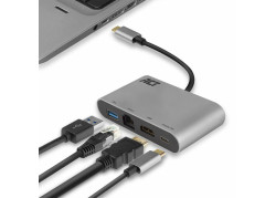 ACT USB-C 4K multiport adapter met HDMI, USB-A, LAN,  USB-C met PD Pass-Through 60W