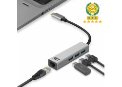 ACT AC7055 3-Poorts USB-C 3.2 (USB 3.0) Hub met Gigabit ethernet poort