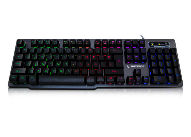 Rampage Gaming Toetsenbord KB-R78 - Rainbow achtergrond verlichting - Metalen behuizing - US Layout