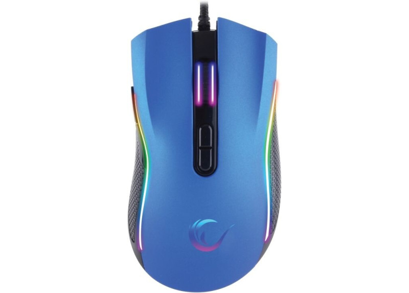 Rampage SMX- R44 macro RGB gaming muis - 6400 DPI - Blauw