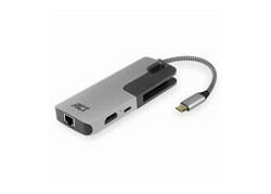 ACT USB-C 4K multiport adapter met HDMI, USB-A, LAN, USB-C PD Pass-Through 60W