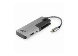 ACT USB-C Hub, met 3x USB-A, Kaartlezer, USB-C PD Pass-Through 60W