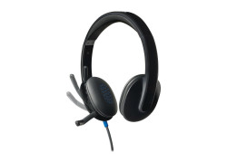 Logitech H540 USB Computer Headset Met high-definition geluid en knoppen op het oorstuk