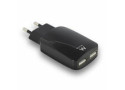 Ewent USB Charger 110-240V 2 port smart charging 3.1A black