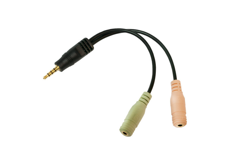 Audio Adapter 3.5 mm (M) -> 2x 3.5 mm (F) LogiLink