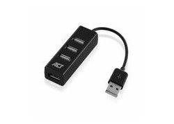 ACT AC6205 interface hub USB 2.0 480 Mbit/s Zwart