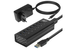 ACT AC6315 interface hub USB 3.2 Gen 1 (3.1 Gen 1) Type-A 5000 Mbit/s Zwart