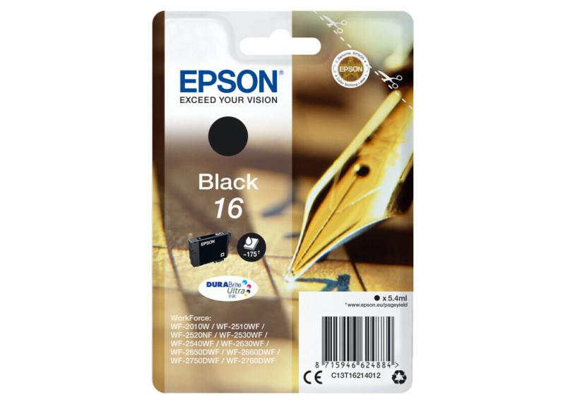 Epson T1621 Zwart 5,4ml (Origineel) fountain pen