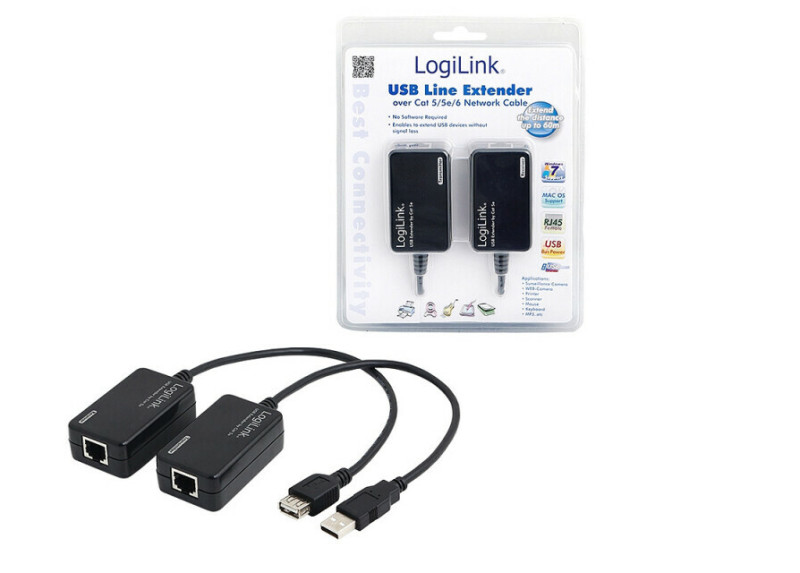 USB Extender via Cat5/6 max. 60 meter LogiLink