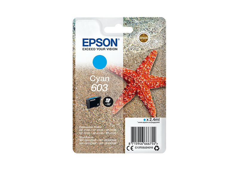 Epson 603 Singlepack Cyaan 2,4ml (Origineel) starfish