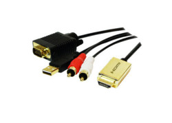 HDMI (M) --> VGA / Audio / USB2.0 2.00m LogiLink