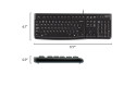 BE KB Logitech K120 Zwart bedraad Retail