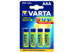 AAA Varta 800mAh NiMH 4 stuks blisterverpakking