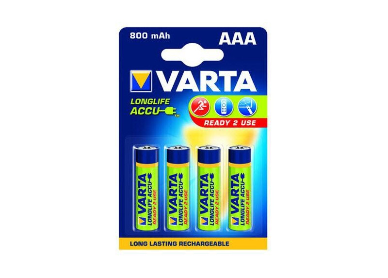 AAA Varta 800mAh NiMH 4 stuks blisterverpakking