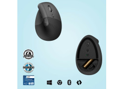 Logitech Lift Vertical Ergonomic Zwart Retail Wireless