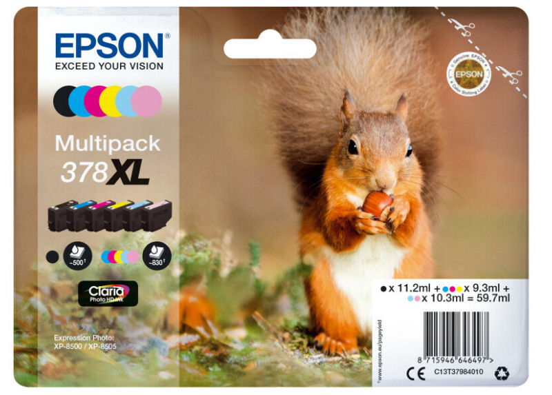 Epson 378XL Multipack Zwart+5 kleuren 59,7ml (Origineel)