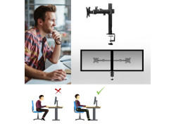 ACT AC8326 flat panel bureau steun 81,3 cm (32") Klem/doorvoer Zwart