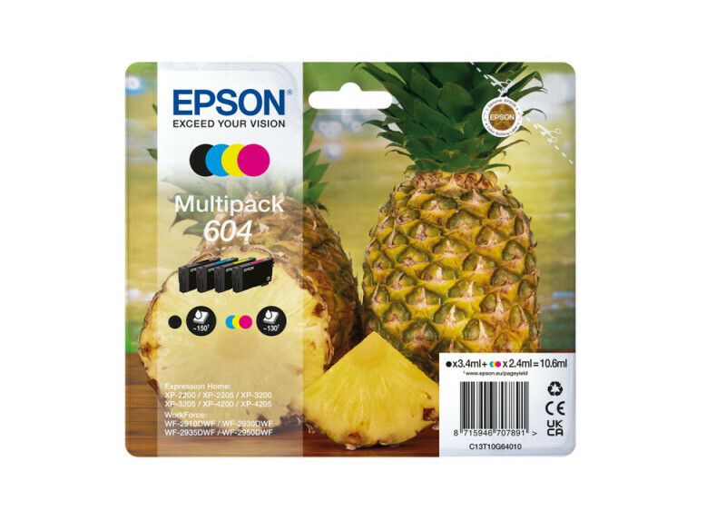 Epson 604 Multipack Z/C/M/G 10,6ml (Origineel) pineapple