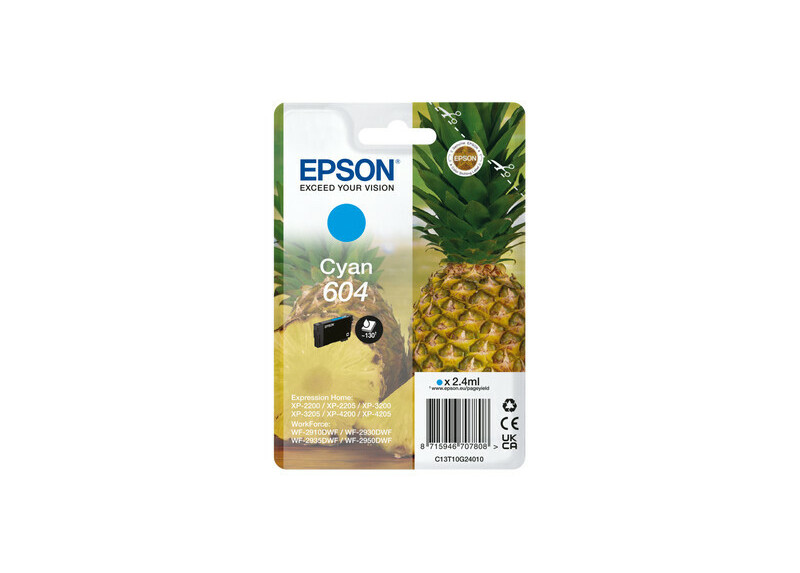 Epson 604 Singlepack Cyaan 2,4ml (Origineel) pineapple