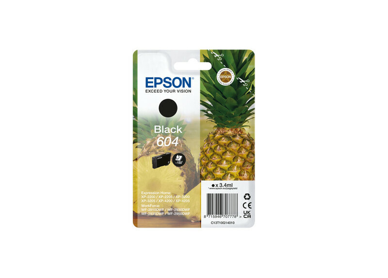 Epson 604 Singlepack Zwart 3,4ml (Origineel) pineapple