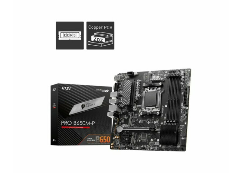 MSI AM5 PRO B650M-P - DDR5/2xM.2/DP/HDMI/VGA/ÂµATX