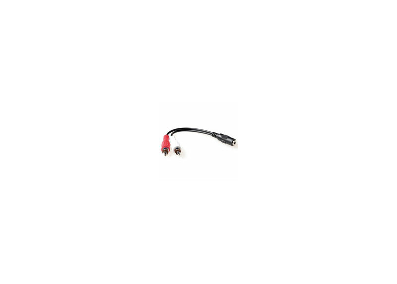 ACT 0,15 meter audio aansluitkabel 1x 3.5mm stereo jack female - 2x Tulp male