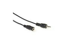 ACT 5 meter audio aansluitkabel 1x 3.5mm stereo jack male - 1x 3.5mm stereo jack female