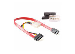 ACT Micro SATA(6+7) female - SATA(7) female + 5,25" male (4 pins)  0,30 m