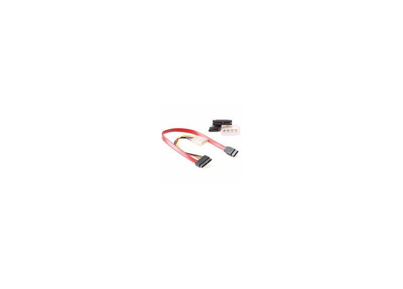 ACT Micro SATA(6+7) female - SATA(7) female + 5,25" male (4 pins)  0,30 m