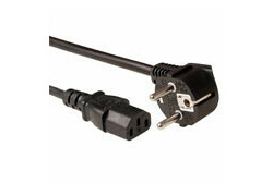 ACT Netsnoer LSZH mains connector CEE 7/7 male (haaks) - C13 zwart 1 m