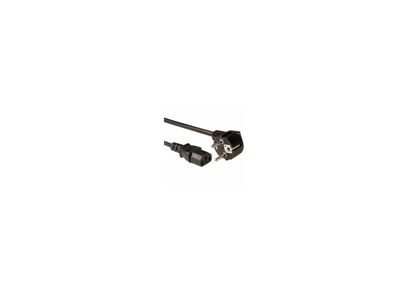 ACT Netsnoer LSZH mains connector CEE 7/7 male (haaks) - C13 zwart 1,5 m