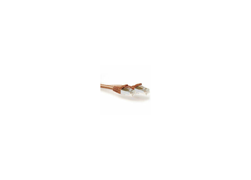 ACT Bruine 0,50 meter SFTP CAT6A patchkabel snagless met RJ45 connectoren