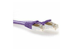 ACT Paarse 0,50 meter SFTP CAT6A patchkabel snagless met RJ45 connectoren