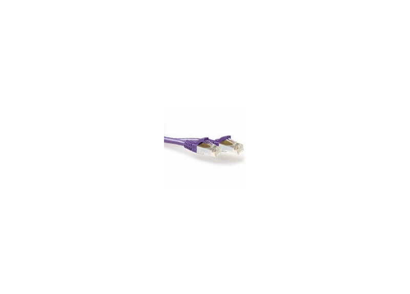 ACT Paarse 0,50 meter SFTP CAT6A patchkabel snagless met RJ45 connectoren