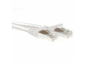 ACT Witte 0,5 meter SFTP CAT6A patchkabel snagless met RJ45 connectoren