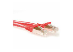 ACT Rode 1 meter SFTP CAT6A patchkabel snagless met RJ45 connectoren