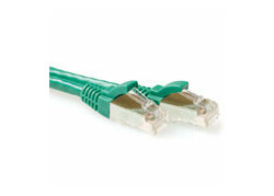 ACT Groene 0,5 meter SFTP CAT6A patchkabel snagless met RJ45 connectoren